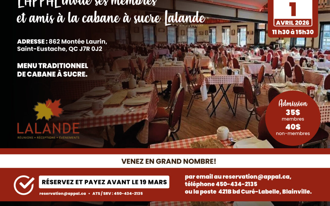Cabane à sucre – 1er avril 2026