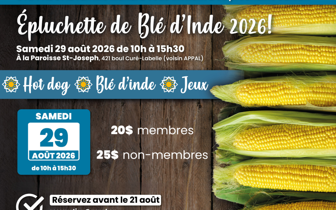 Épluchette de Blé d’Inde – 26 août 2026